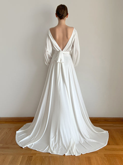 Wrap wedding dress
