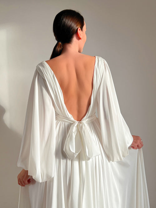 Elegant silk wedding dress