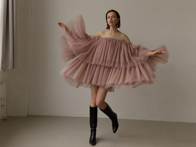 Short tulle wedding dress made to measure — Lutien Bridal