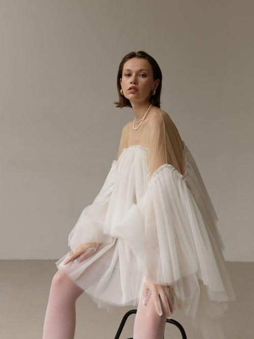 Short Tulle Wedding Dress