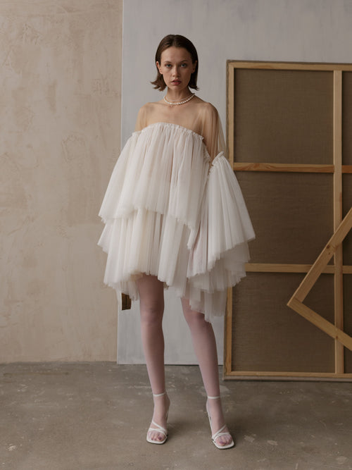 Short Tulle Wedding Dress